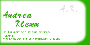 andrea klemm business card